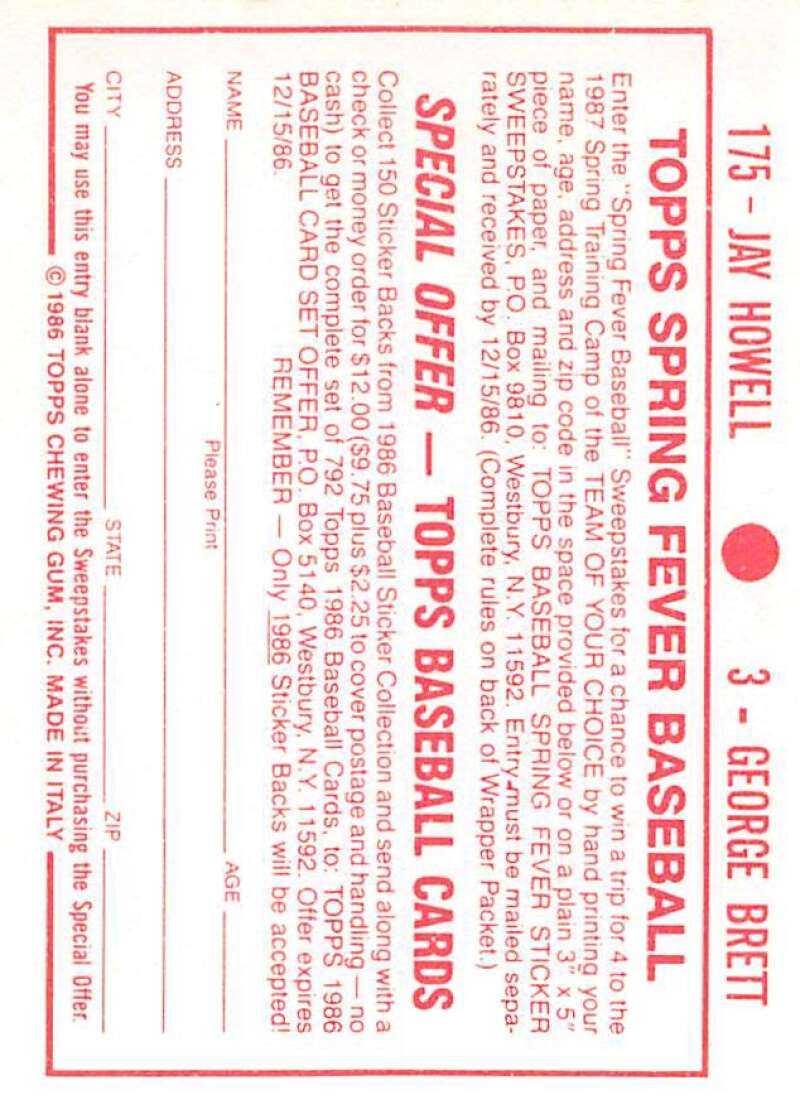 1986 Topps MLB Baseball Album Stickers Pick From List - Picture 6 of 398