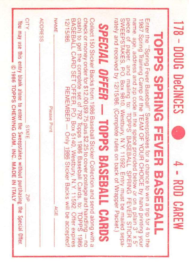 1986 Topps MLB Baseball Album Stickers Pick From List - Picture 8 of 398