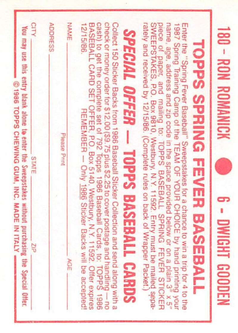 1986 Topps MLB Baseball Album Stickers Pick From List - Picture 12 of 398