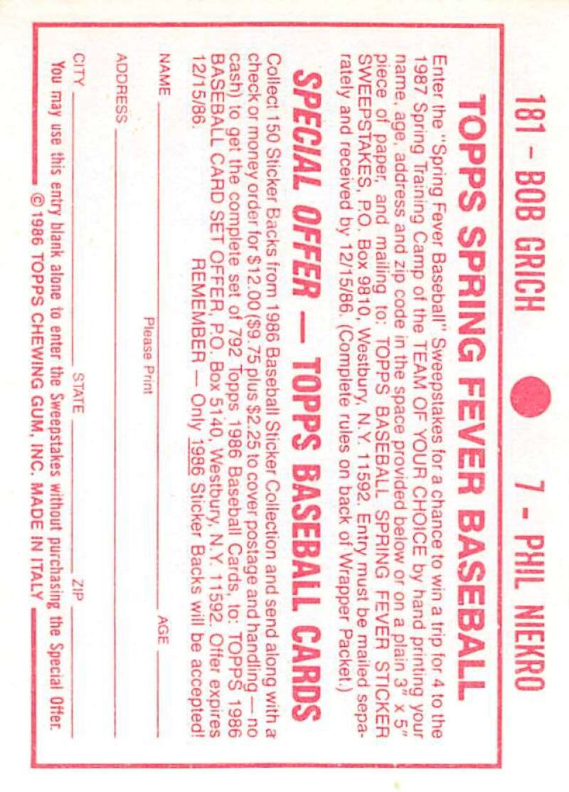 1986 Topps MLB Baseball Album Stickers Pick From List - Picture 14 of 398