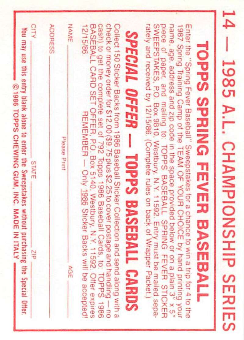 1986 Topps MLB Baseball Album Stickers Pick From List - Picture 28 of 398