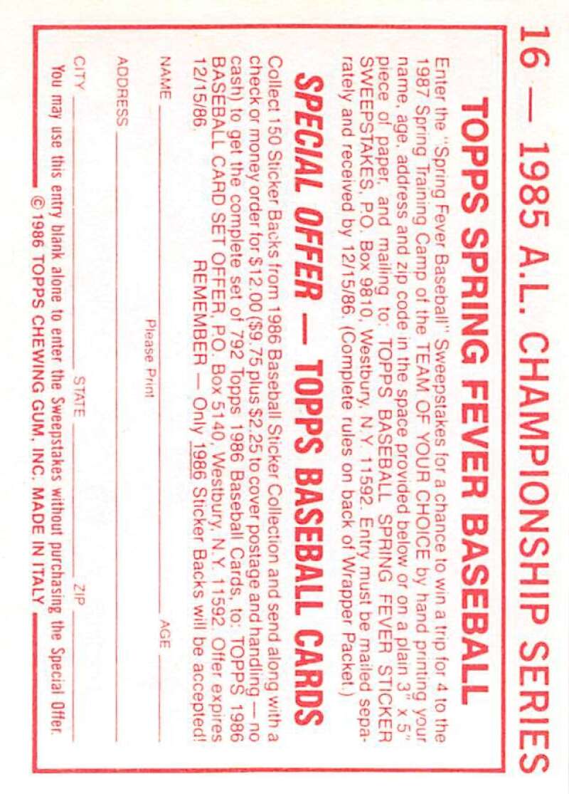 1986 Topps MLB Baseball Album Stickers Pick From List - Picture 32 of 398