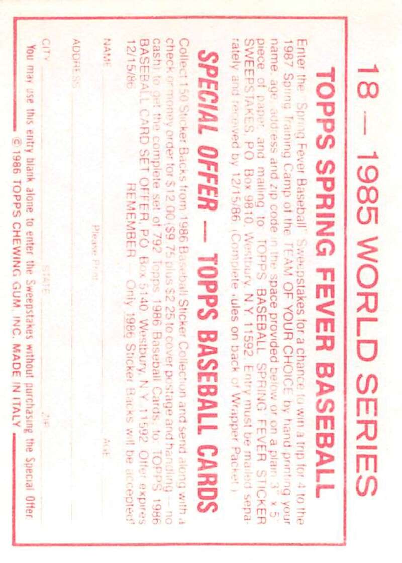 1986 Topps MLB Baseball Album Stickers Pick From List - Picture 36 of 398