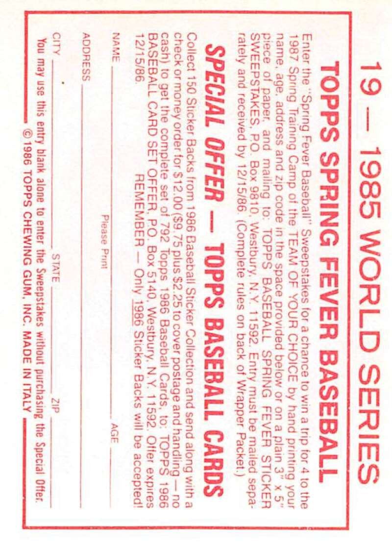 1986 Topps MLB Baseball Album Stickers Pick From List - Picture 38 of 398