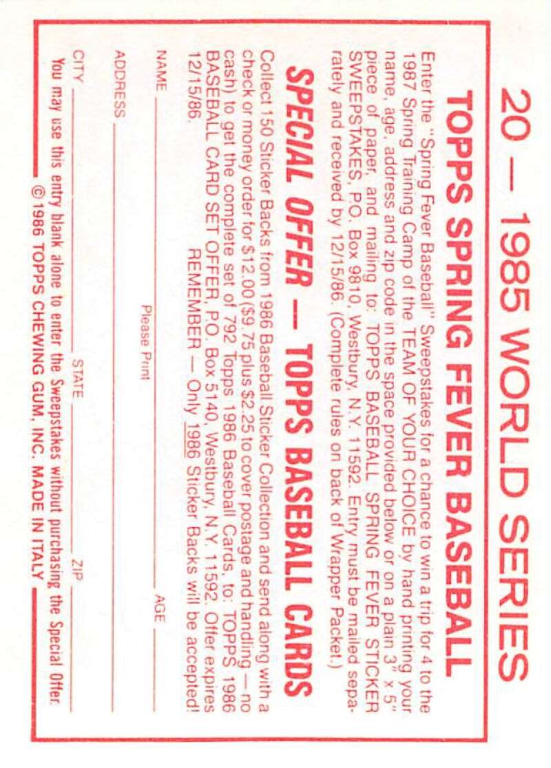 1986 Topps MLB Baseball Album Stickers Pick From List - Picture 40 of 398