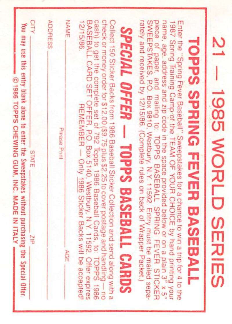 1986 Topps MLB Baseball Album Stickers Pick From List - Picture 42 of 398