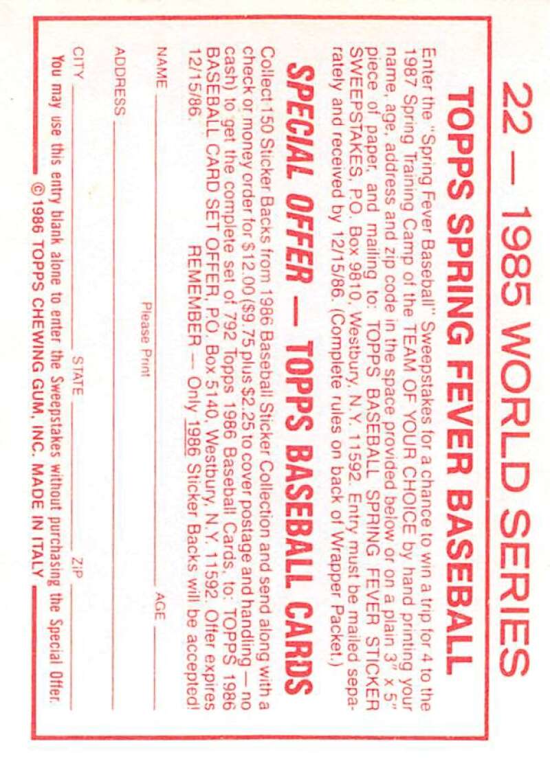 1986 Topps MLB Baseball Album Stickers Pick From List - Picture 44 of 398