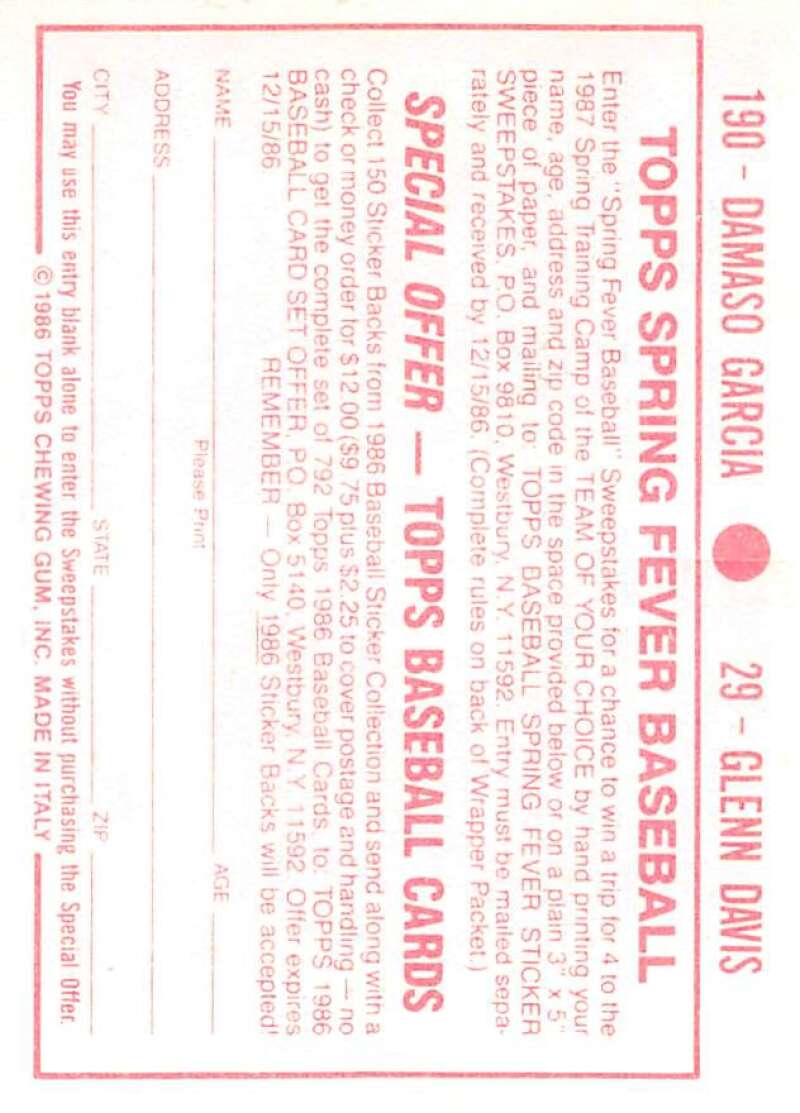 1986 Topps MLB Baseball Album Stickers Pick From List - Picture 58 of 398