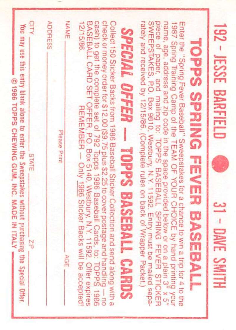 1986 Topps MLB Baseball Album Stickers Pick From List - Picture 62 of 398