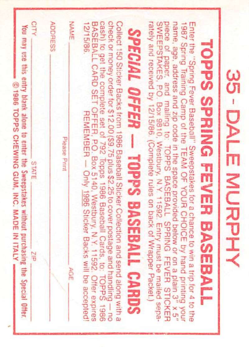 1986 Topps MLB Baseball Album Stickers Pick From List - Picture 70 of 398