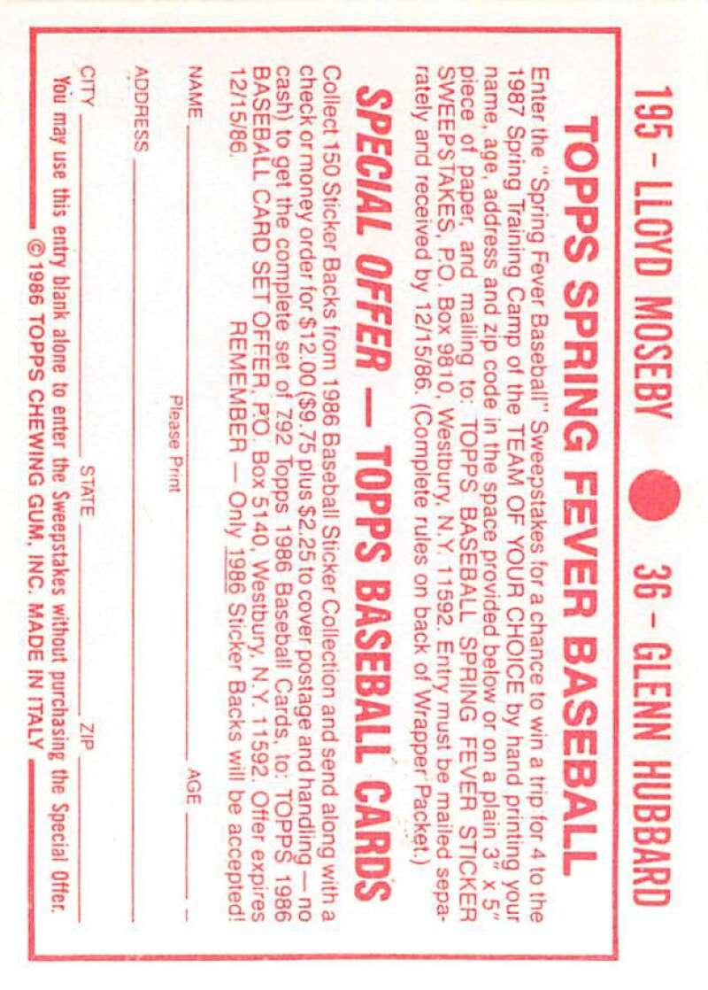 1986 Topps MLB Baseball Album Stickers Pick From List - Picture 72 of 398