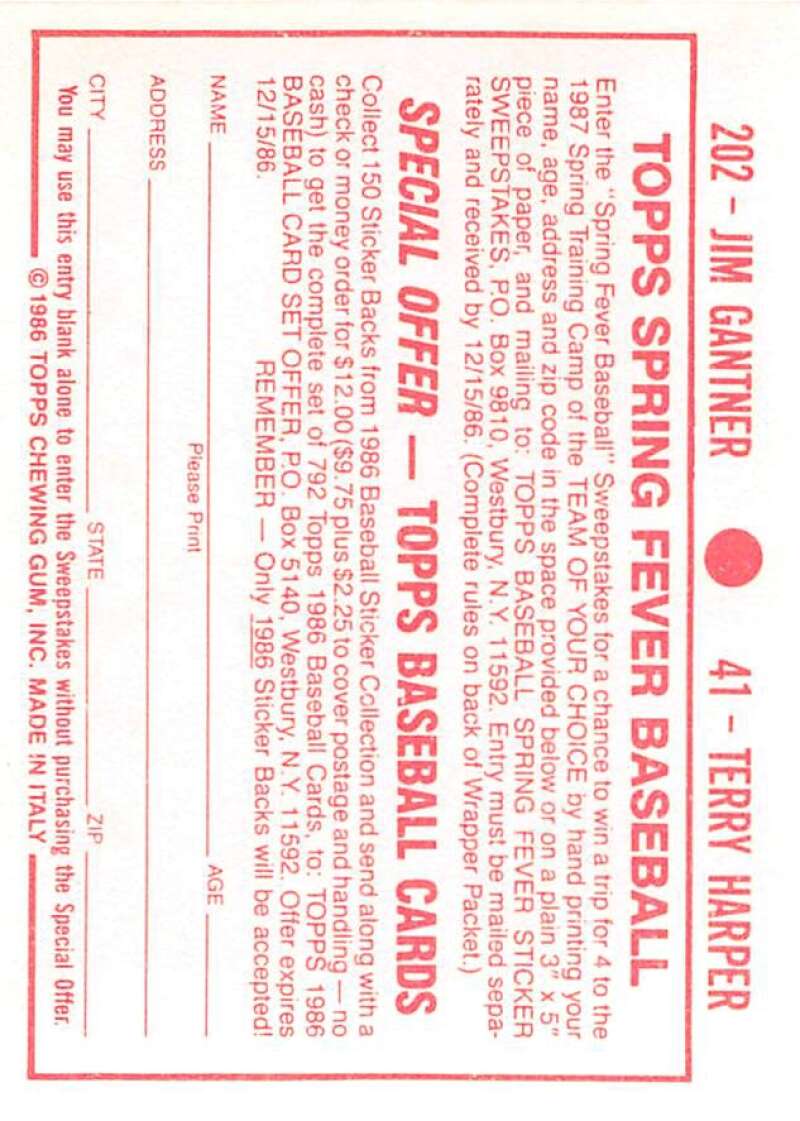 1986 Topps MLB Baseball Album Stickers Pick From List - Picture 82 of 398