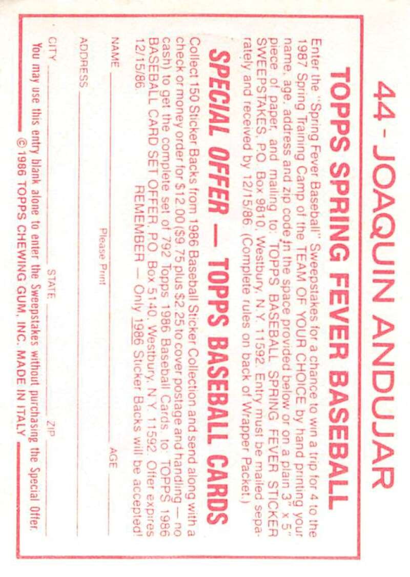 1986 Topps MLB Baseball Album Stickers Pick From List - Picture 88 of 398