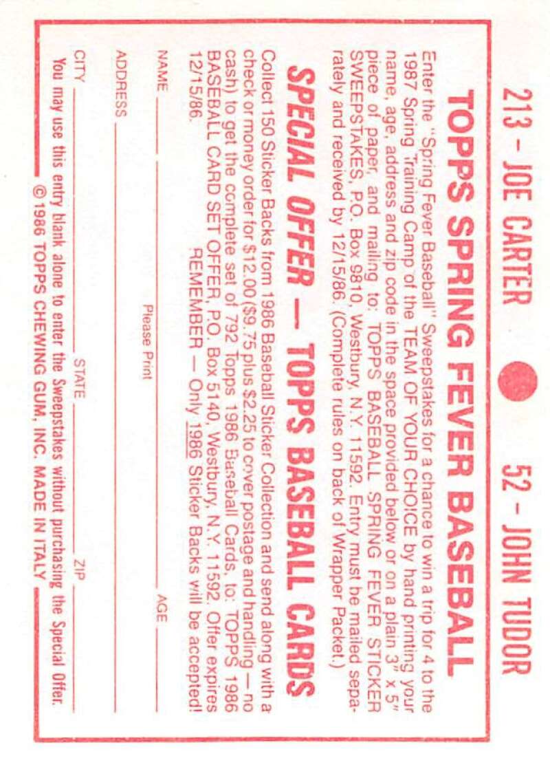 1986 Topps MLB Baseball Album Stickers Pick From List - Picture 104 of 398