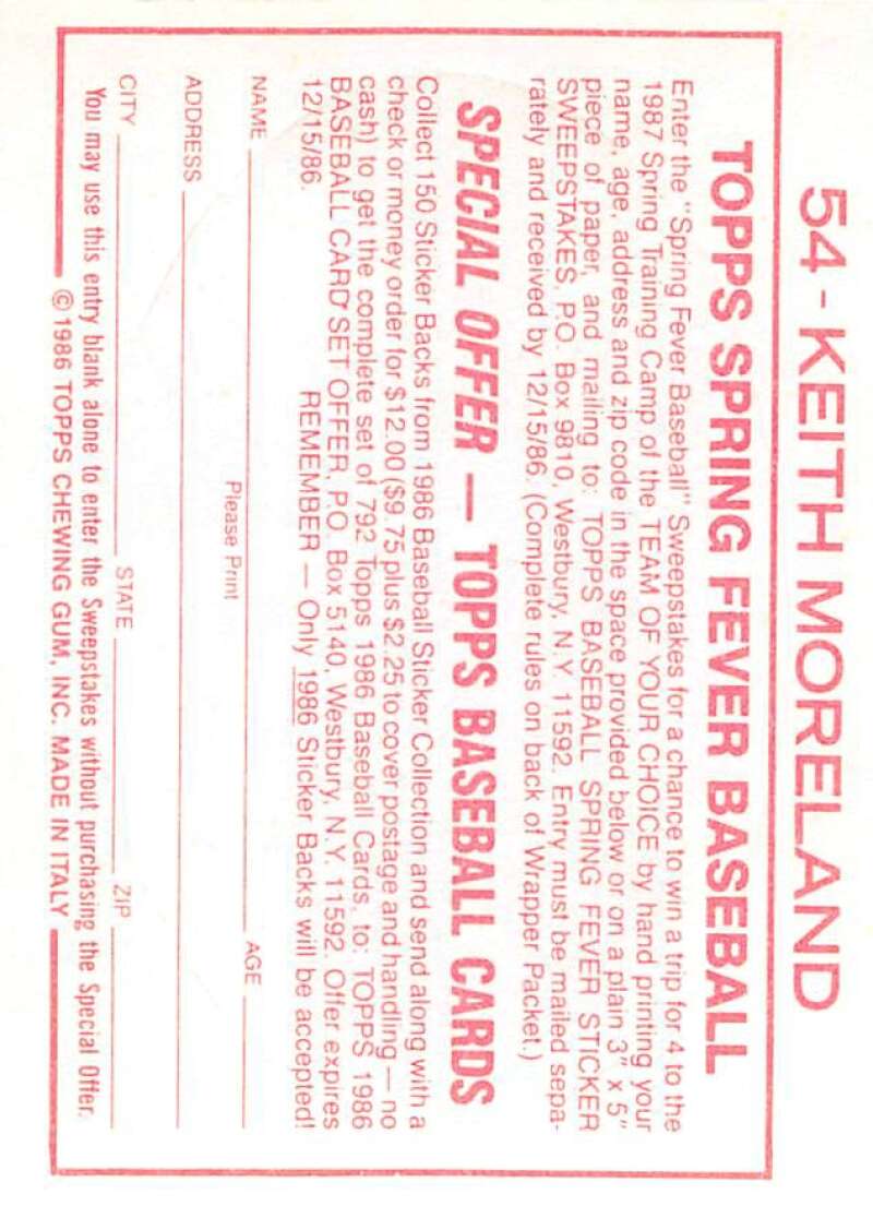 1986 Topps MLB Baseball Album Stickers Pick From List - Picture 108 of 398