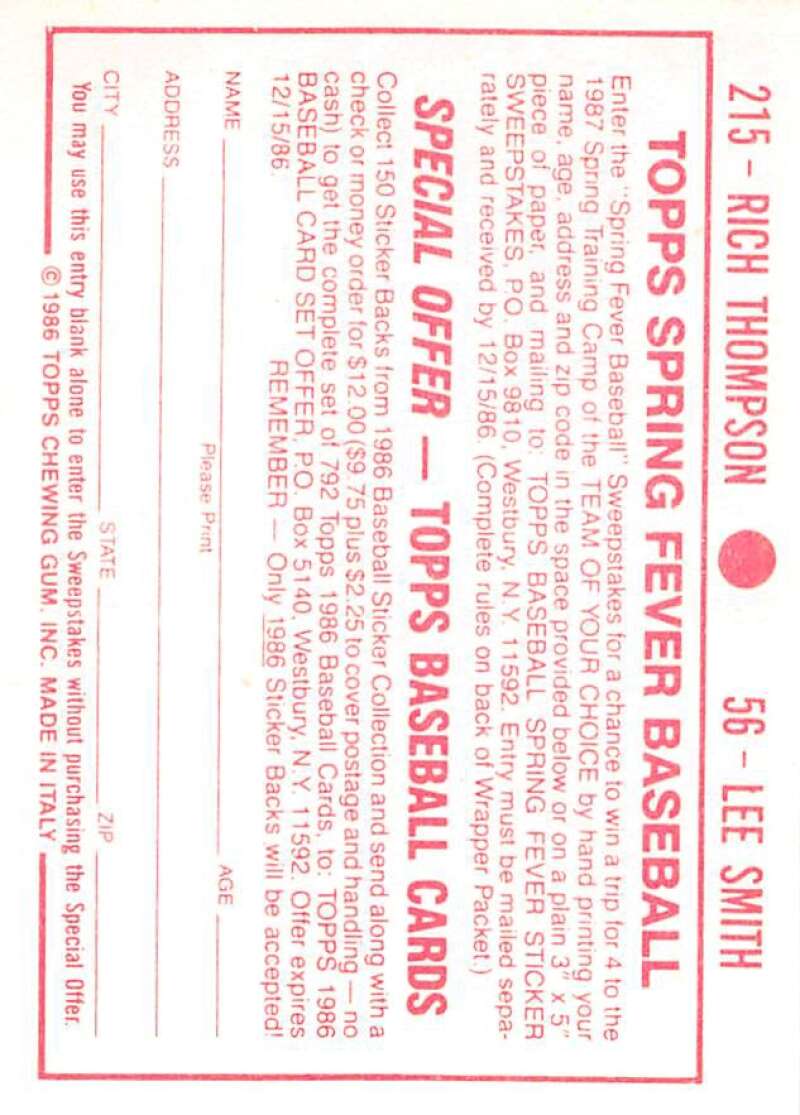 1986 Topps MLB Baseball Album Stickers Pick From List - Picture 112 of 398