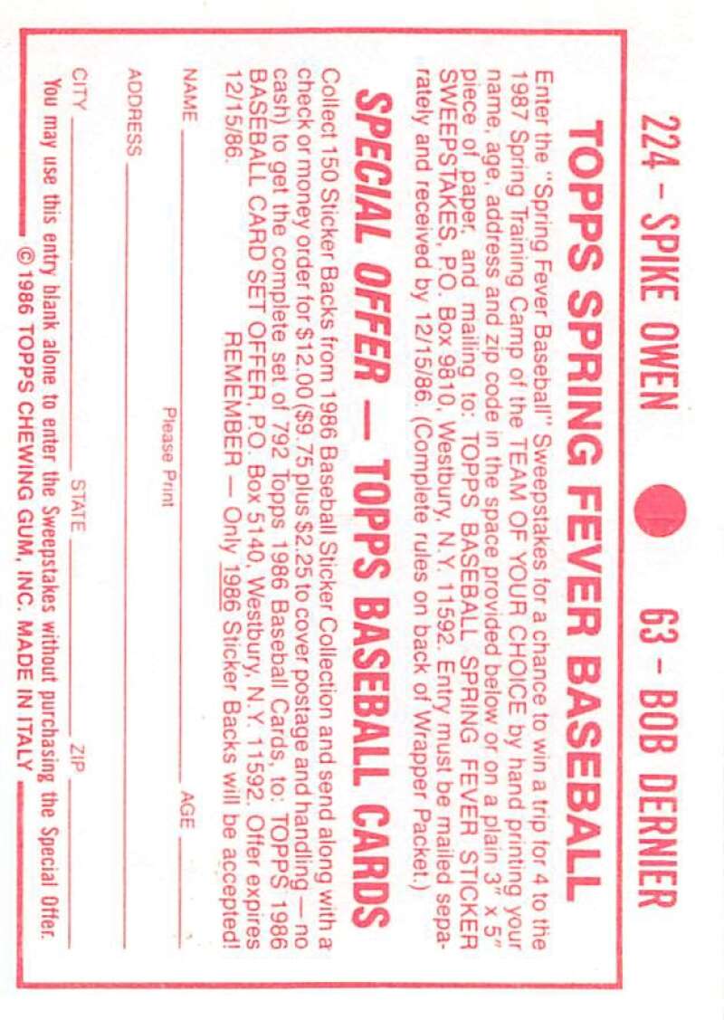 1986 Topps MLB Baseball Album Stickers Pick From List - Picture 126 of 398