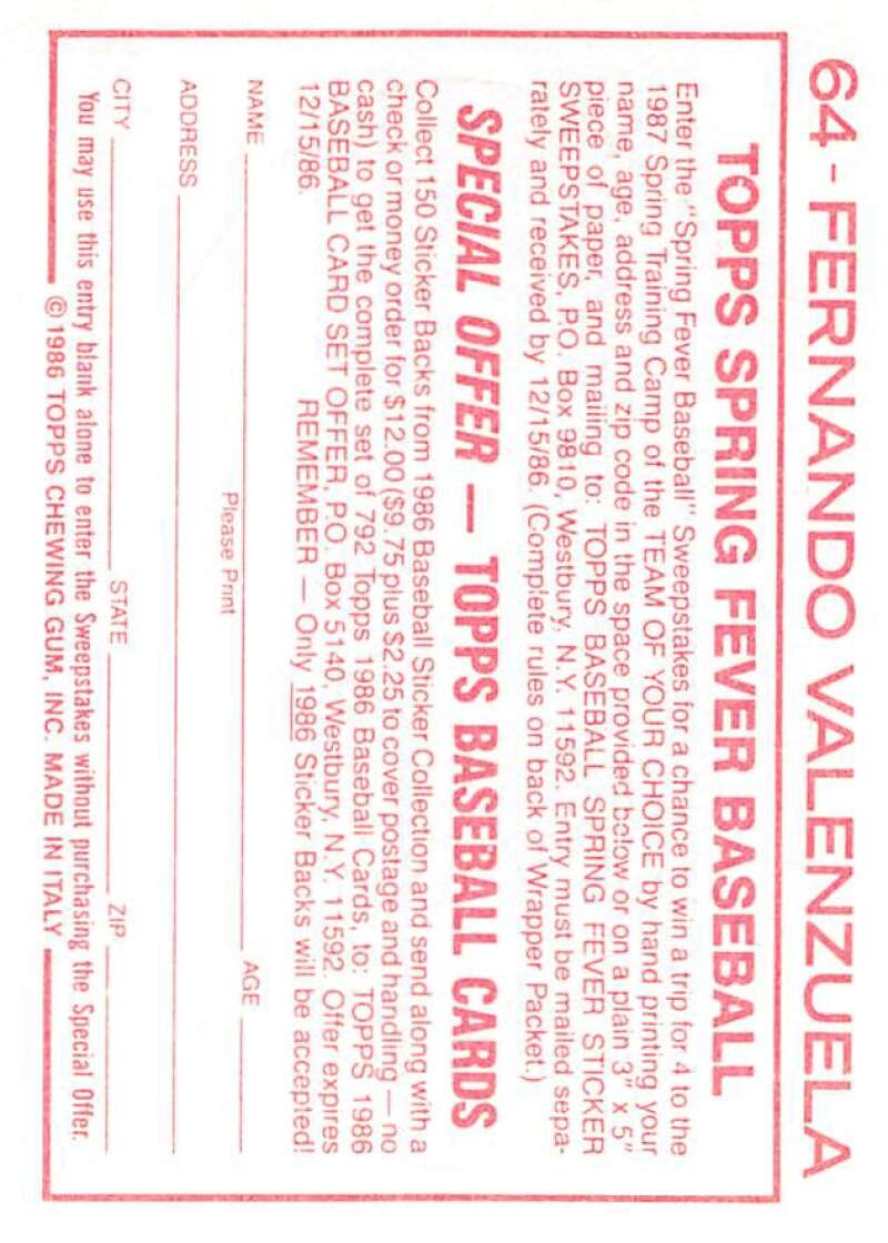 1986 Topps MLB Baseball Album Stickers Pick From List - Picture 128 of 398