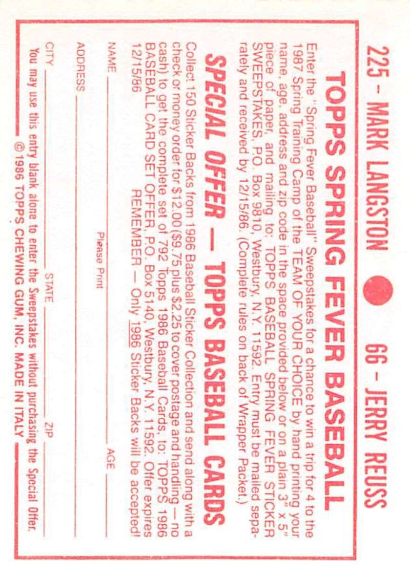 1986 Topps MLB Baseball Album Stickers Pick From List - Picture 132 of 398