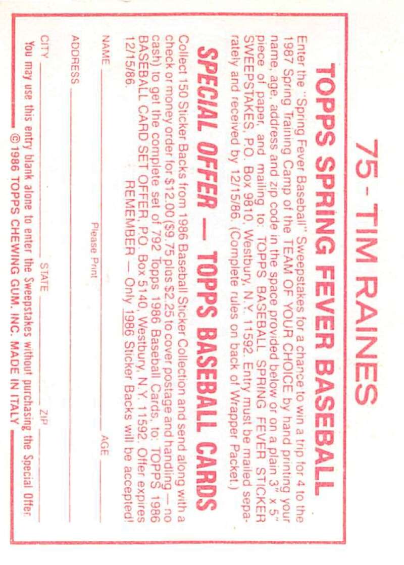 1986 Topps MLB Baseball Album Stickers Pick From List - Picture 150 of 398