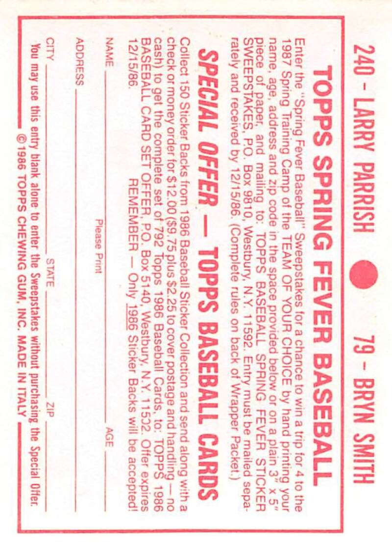 1986 Topps MLB Baseball Album Stickers Pick From List - Picture 158 of 398