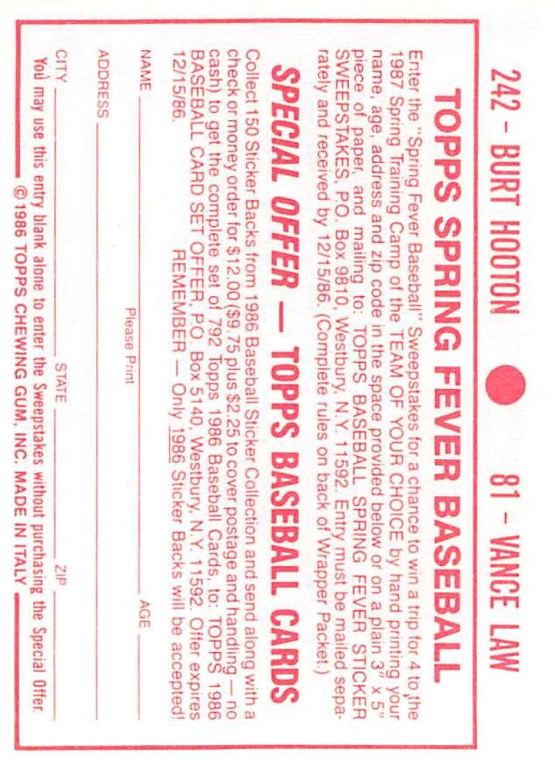 1986 Topps MLB Baseball Album Stickers Pick From List - Picture 162 of 398