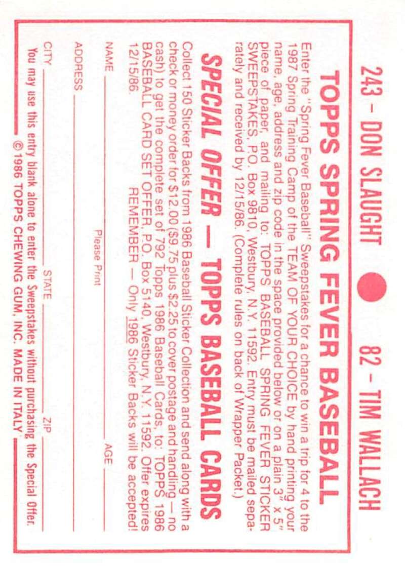 1986 Topps MLB Baseball Album Stickers Pick From List - Picture 164 of 398