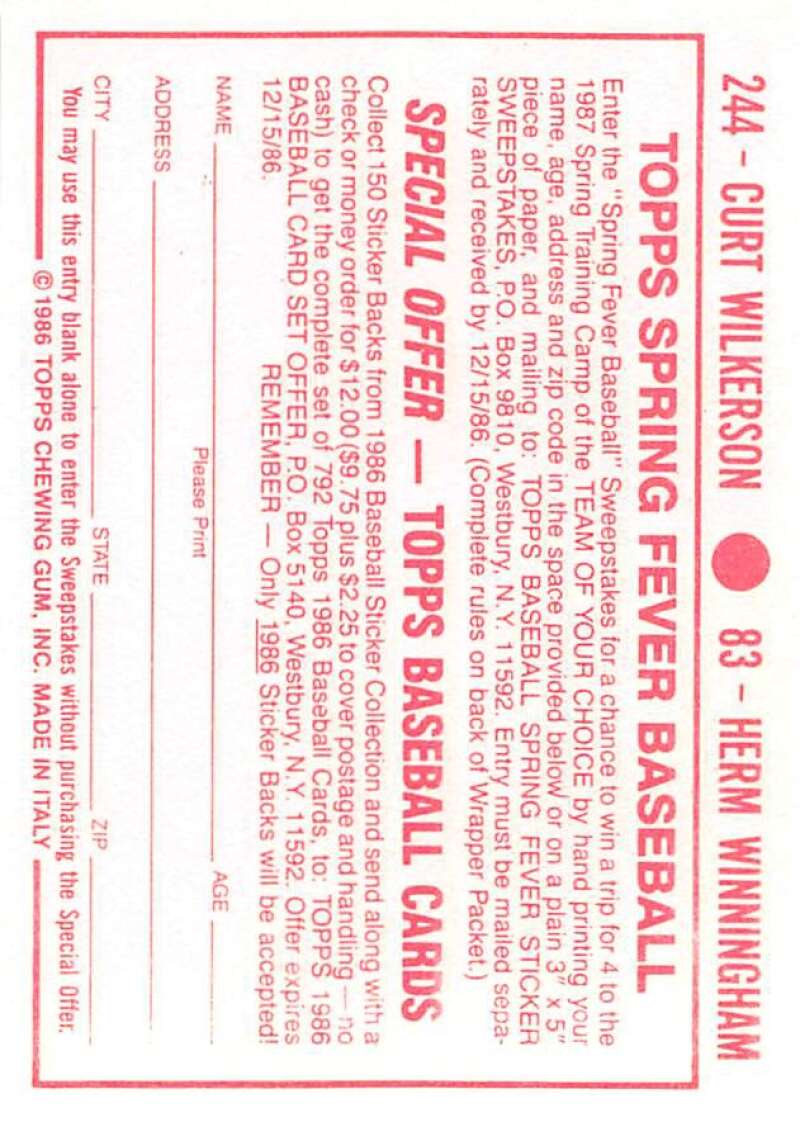 1986 Topps MLB Baseball Album Stickers Pick From List - Picture 166 of 398