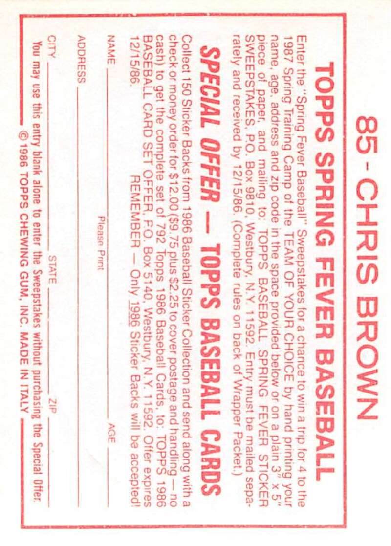 1986 Topps MLB Baseball Album Stickers Pick From List - Picture 170 of 398