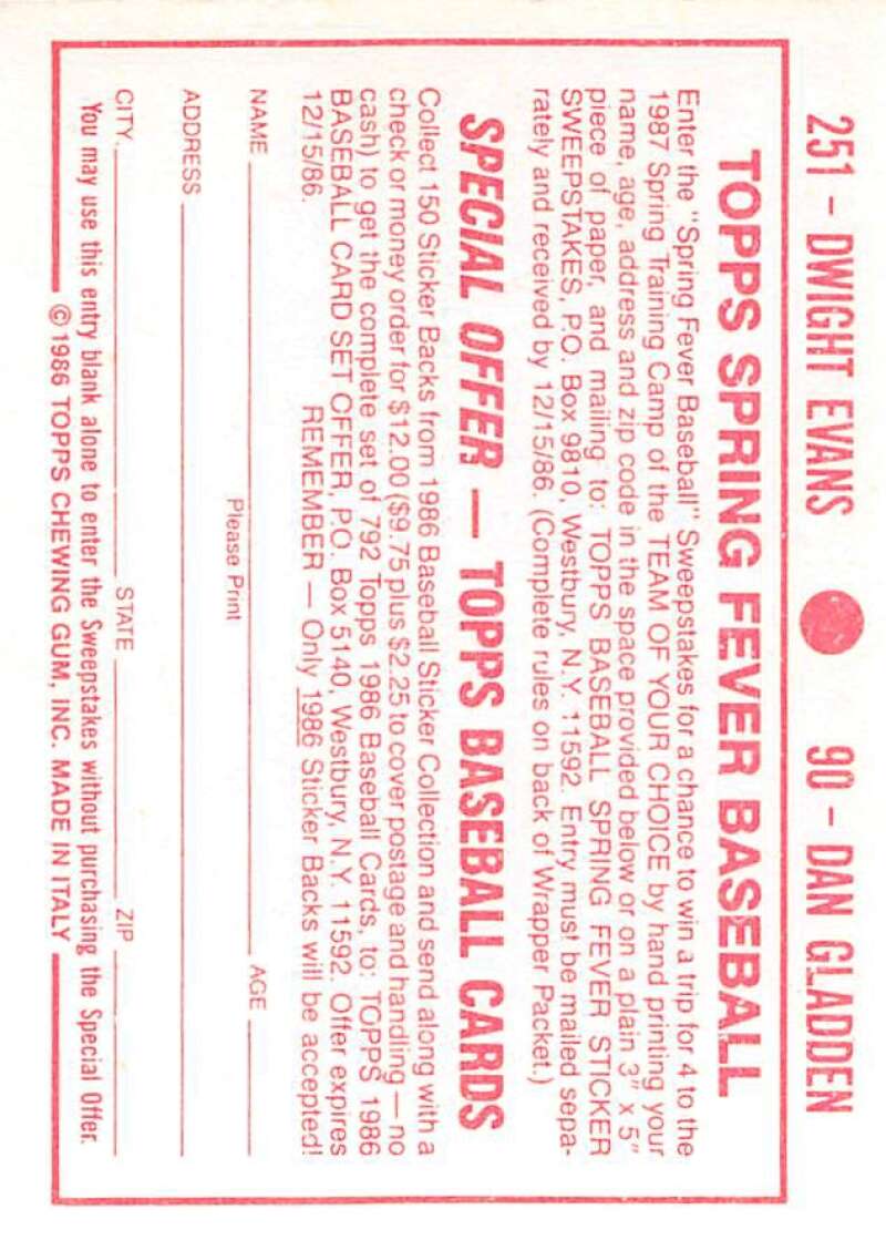 1986 Topps MLB Baseball Album Stickers Pick From List - Picture 180 of 398