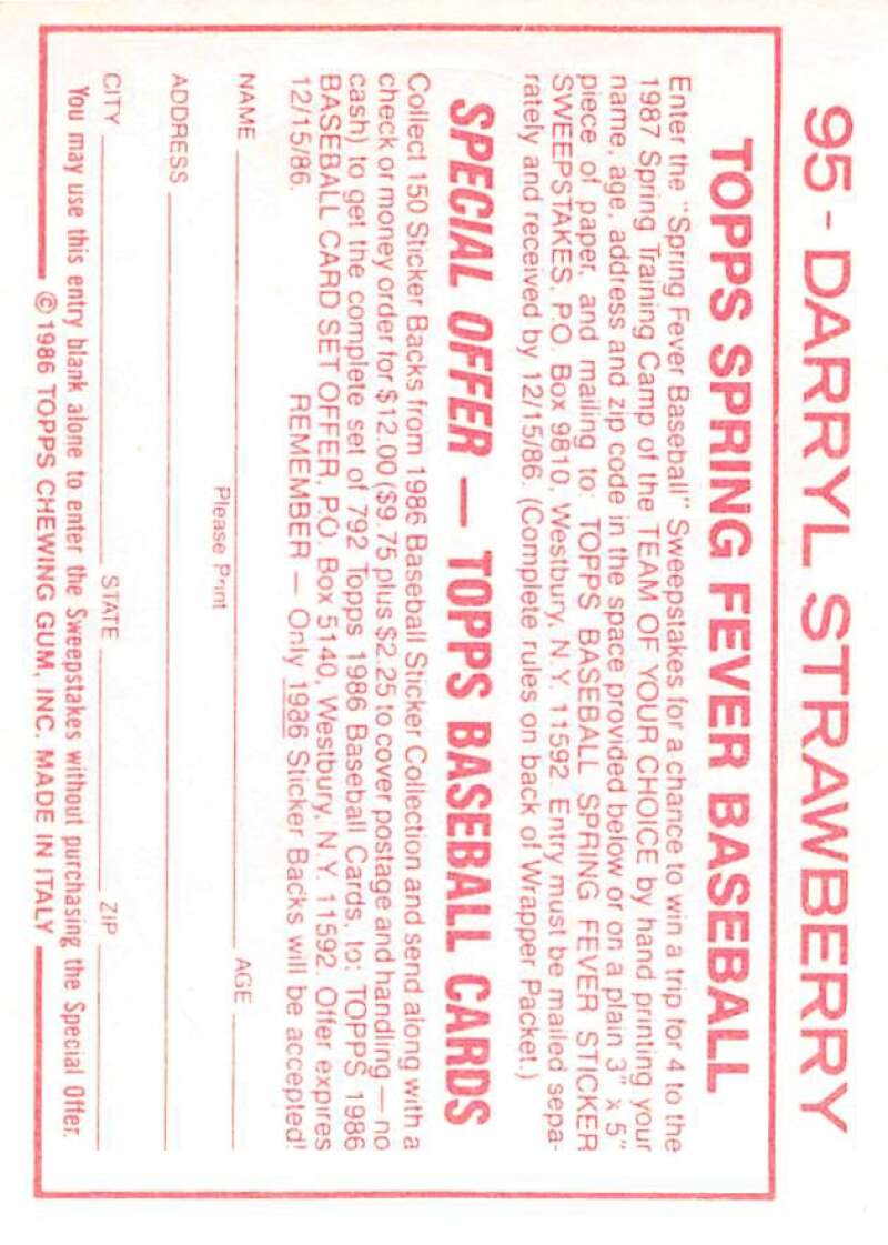 1986 Topps MLB Baseball Album Stickers Pick From List - Picture 190 of 398