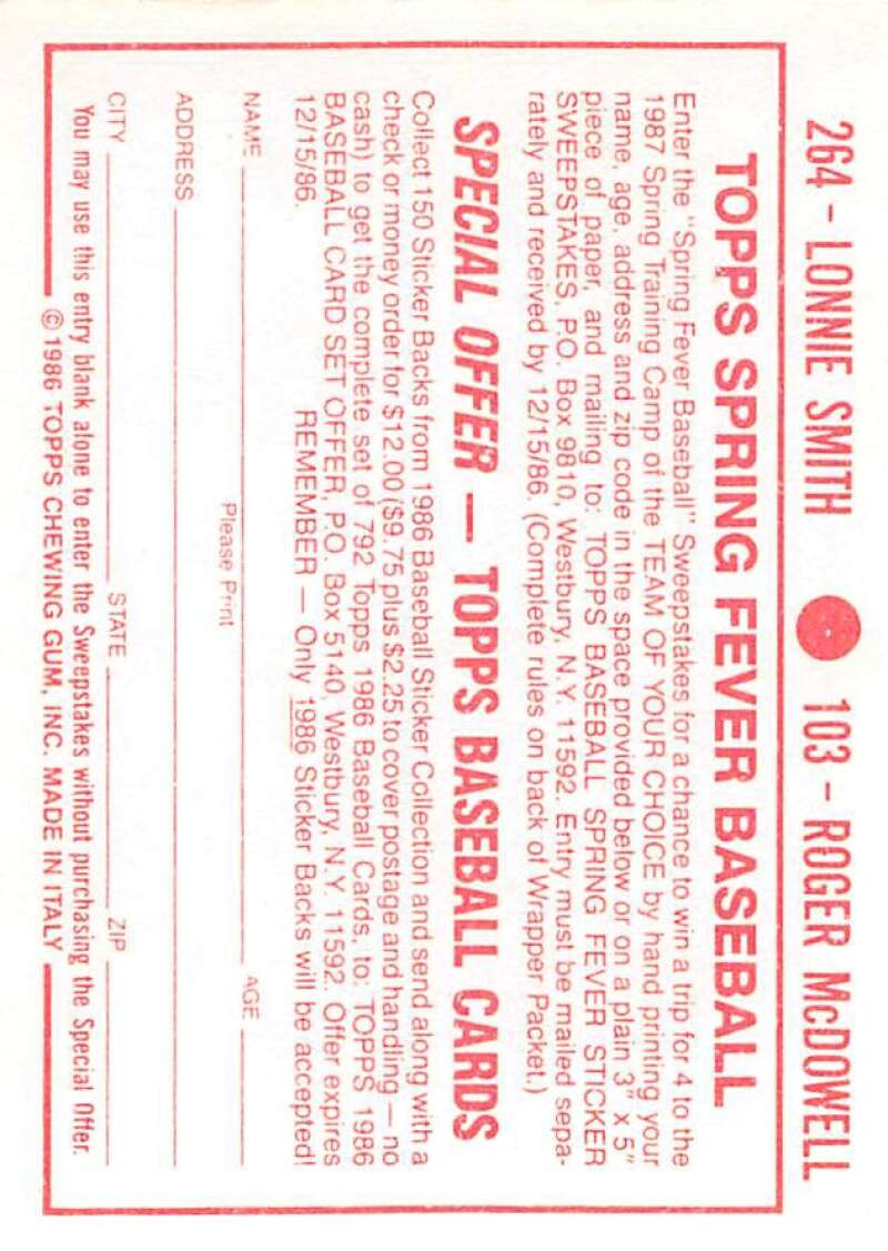 1986 Topps MLB Baseball Album Stickers Pick From List - Picture 206 of 398