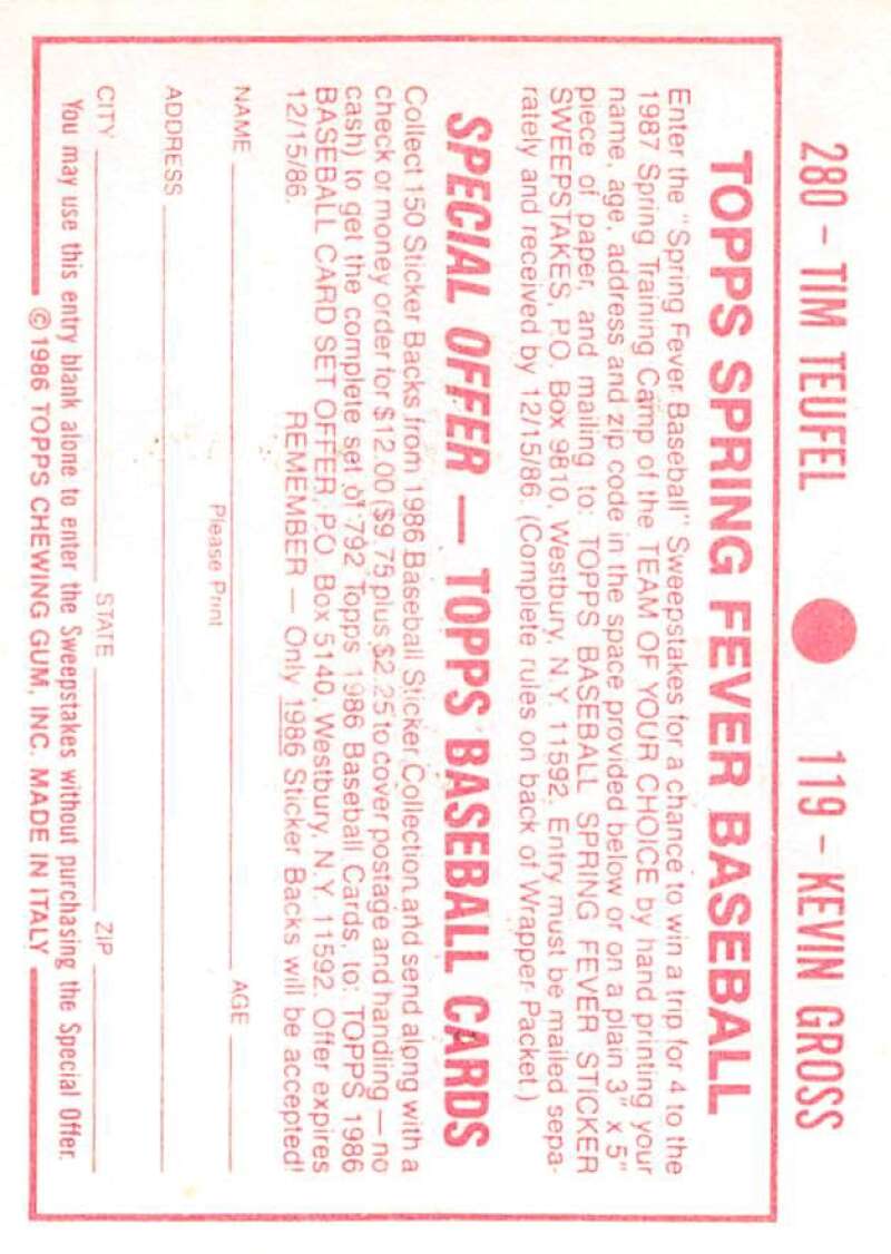 1986 Topps MLB Baseball Album Stickers Pick From List - Picture 238 of 398