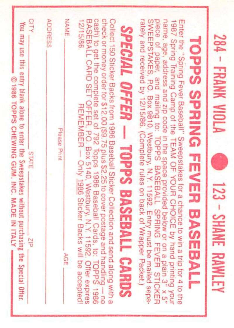 1986 Topps MLB Baseball Album Stickers Pick From List - Picture 246 of 398