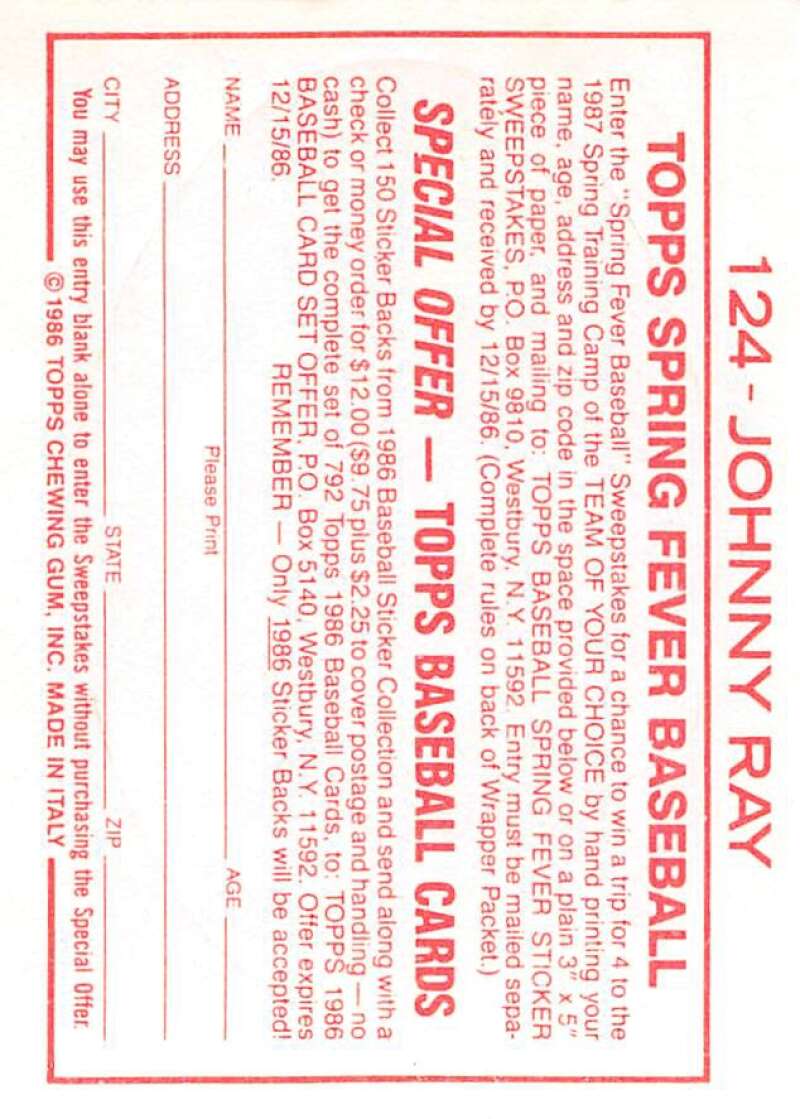 1986 Topps MLB Baseball Album Stickers Pick From List - Picture 248 of 398