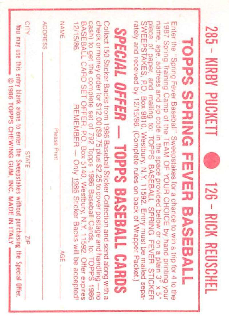 1986 Topps MLB Baseball Album Stickers Pick From List - Picture 252 of 398