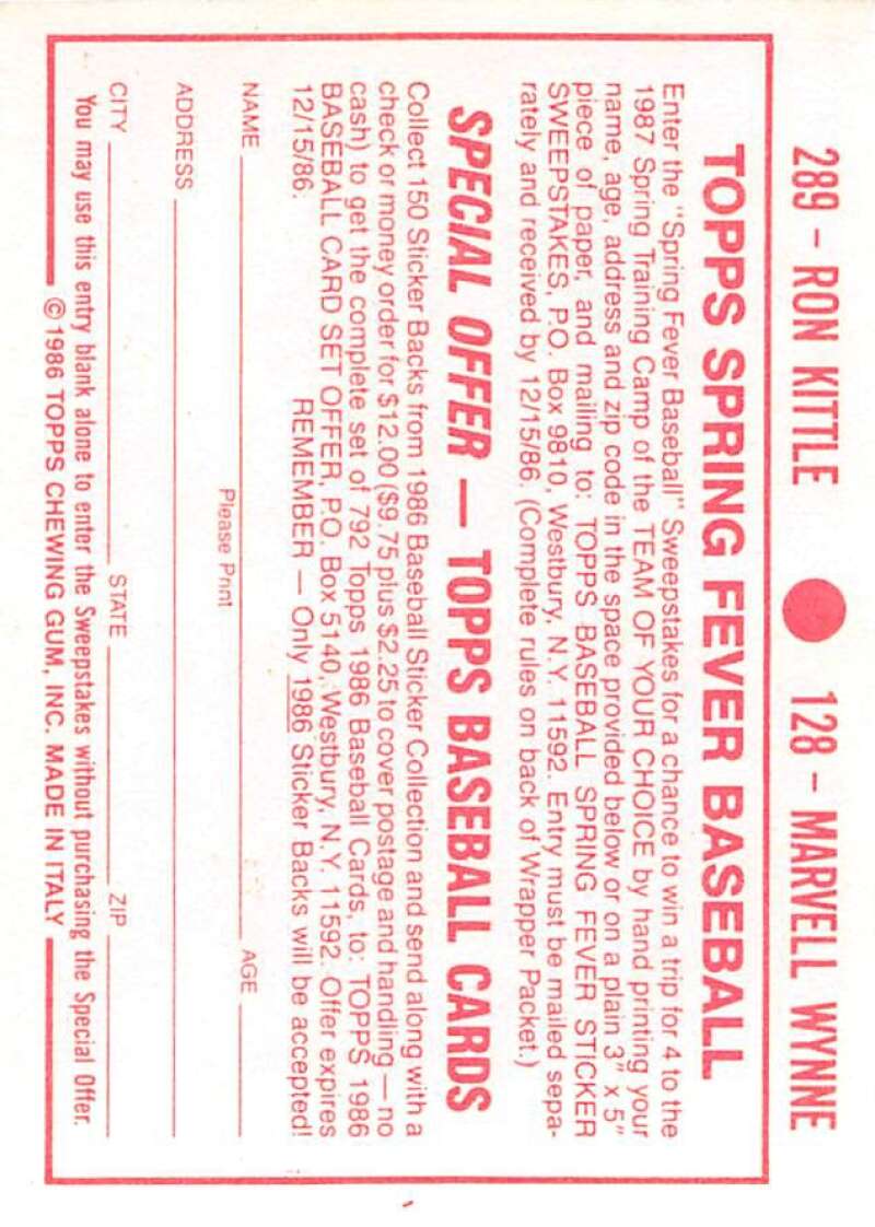 1986 Topps MLB Baseball Album Stickers Pick From List - Picture 256 of 398