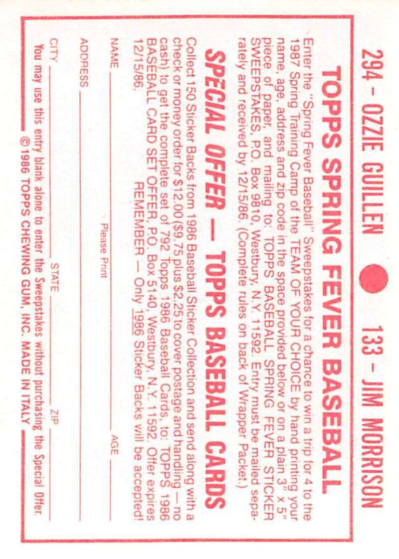 1986 Topps MLB Baseball Album Stickers Pick From List - Picture 266 of 398