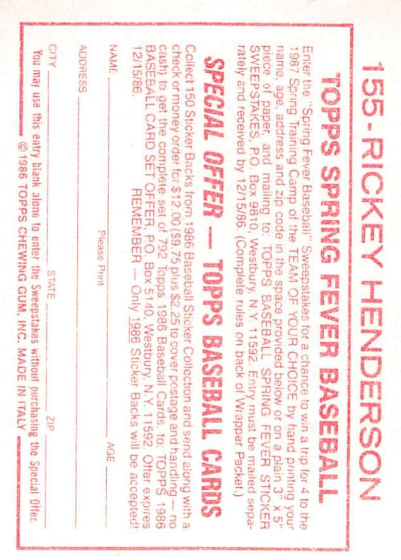 1986 Topps MLB Baseball Album Stickers Pick From List - Picture 310 of 398