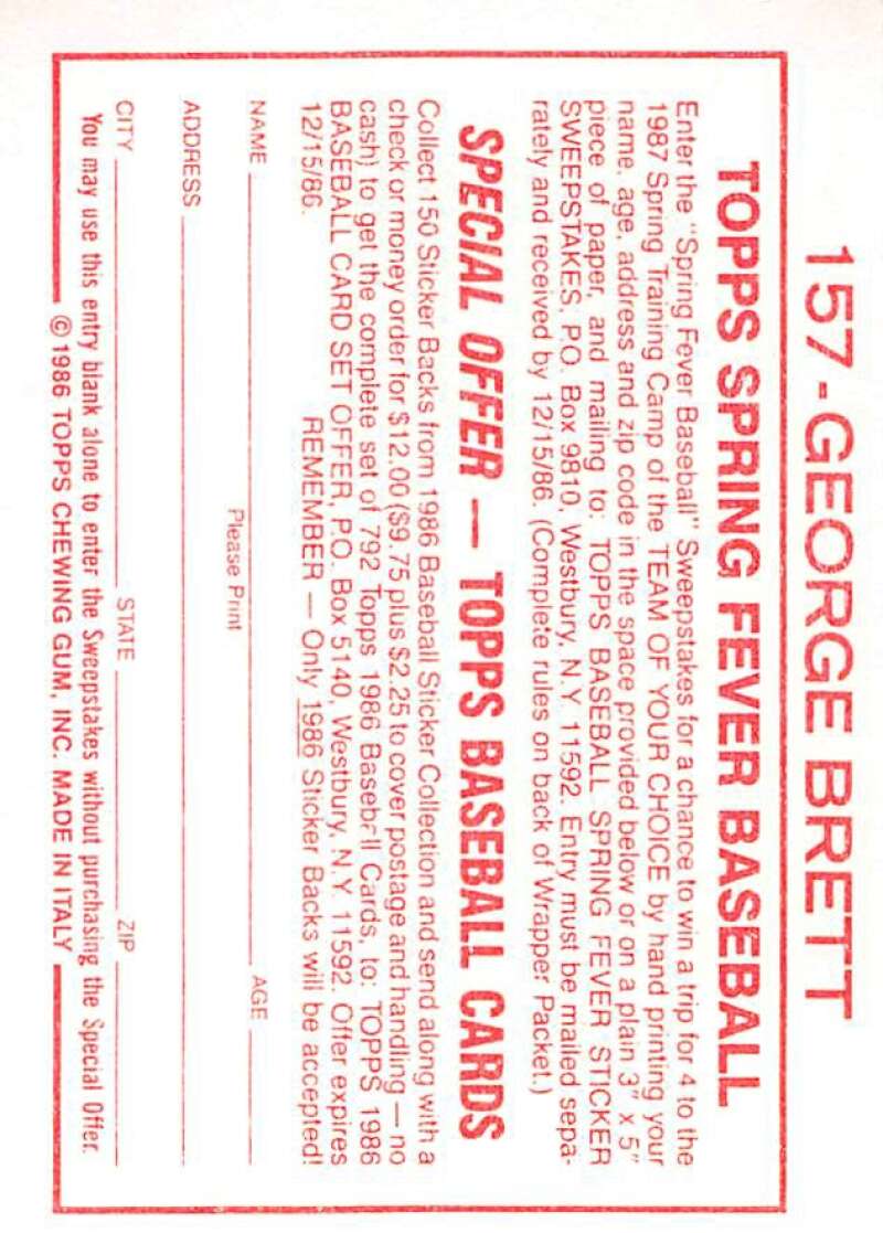 1986 Topps MLB Baseball Album Stickers Pick From List - Picture 314 of 398