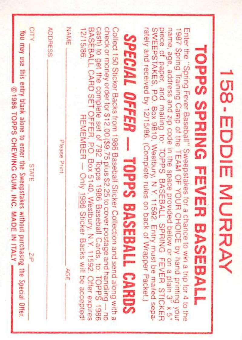 1986 Topps MLB Baseball Album Stickers Pick From List - Picture 316 of 398