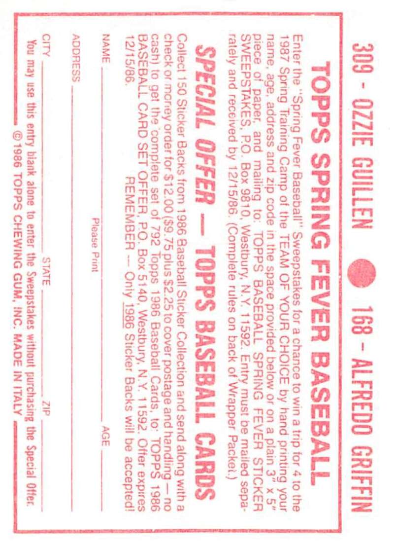 1986 Topps MLB Baseball Album Stickers Pick From List - Picture 336 of 398