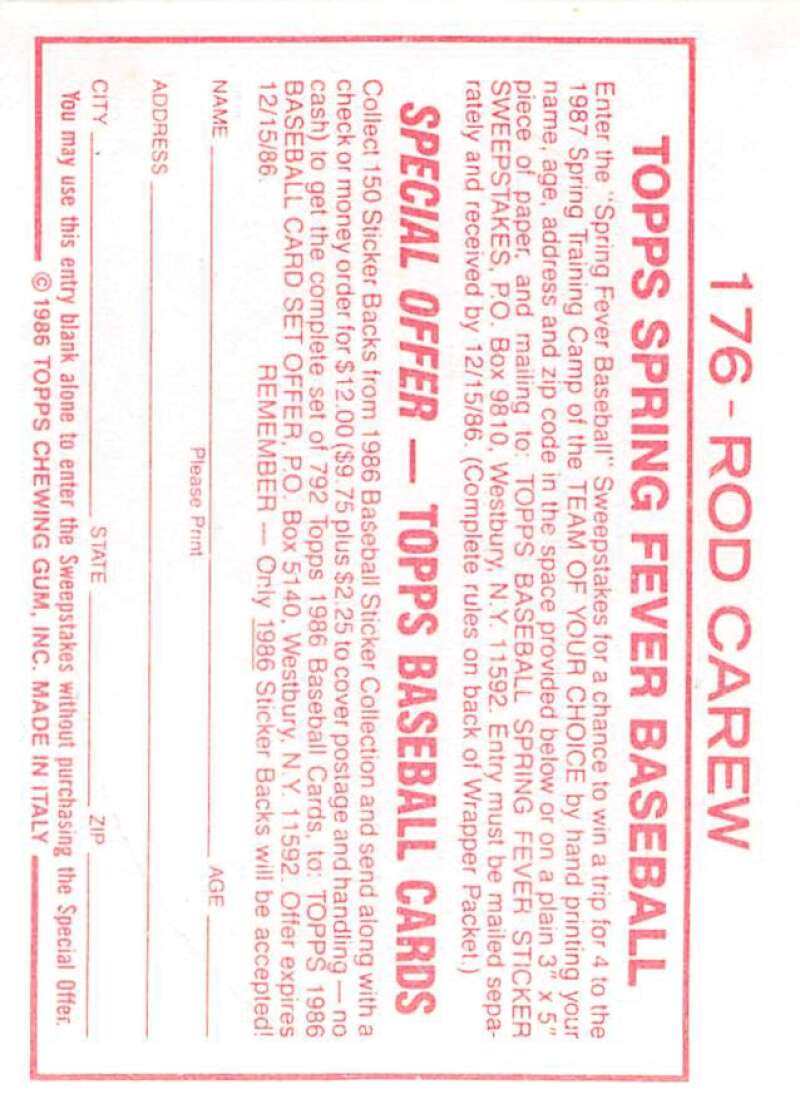 1986 Topps MLB Baseball Album Stickers Pick From List - Picture 350 of 398