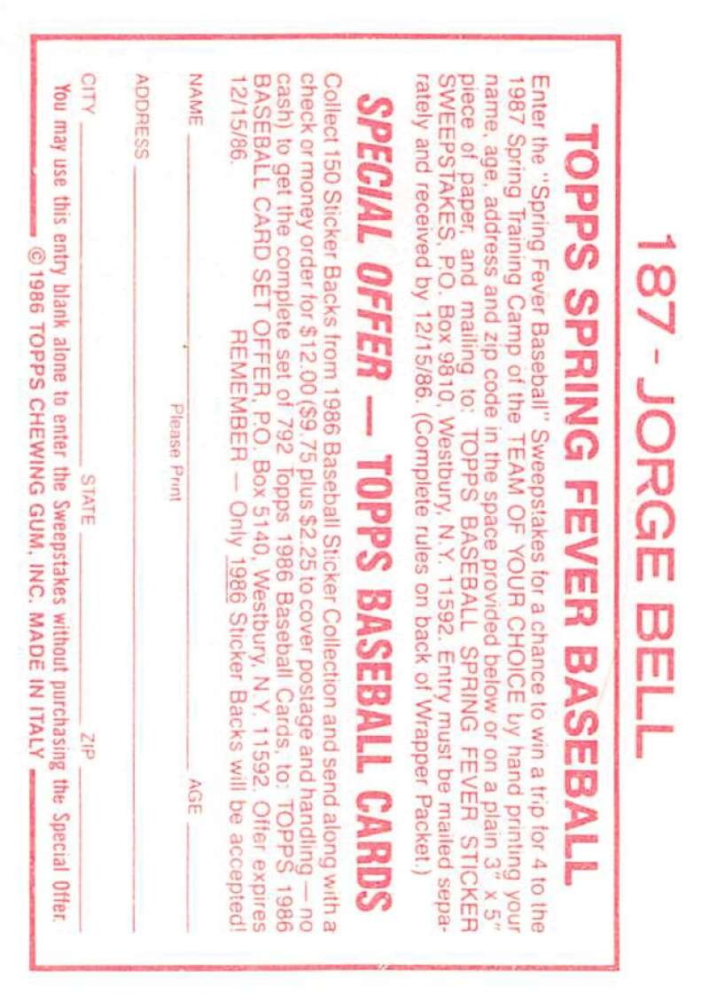 1986 Topps MLB Baseball Album Stickers Pick From List - Picture 356 of 398