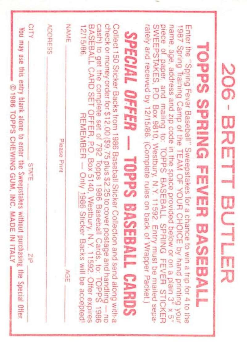 1986 Topps MLB Baseball Album Stickers Pick From List - Picture 362 of 398