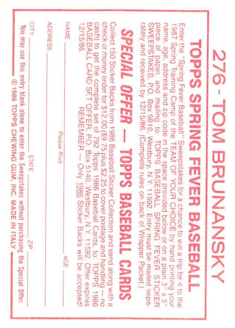 1986 Topps MLB Baseball Album Stickers Pick From List - Picture 390 of 398