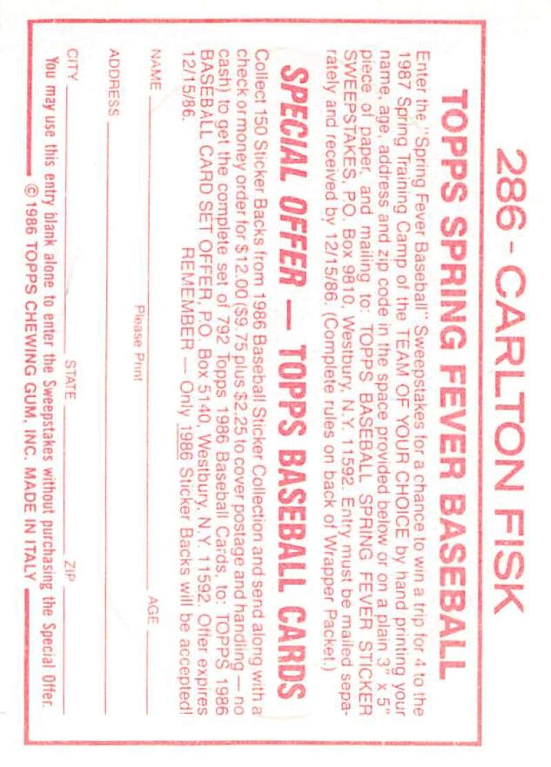 1986 Topps MLB Baseball Album Stickers Pick From List - Picture 394 of 398