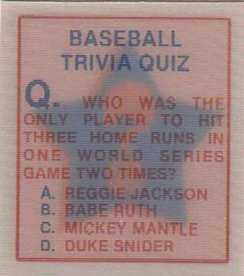 1986 Sportflic Trivia Cards (All Versions) MLB Baseball Trading Pick From List