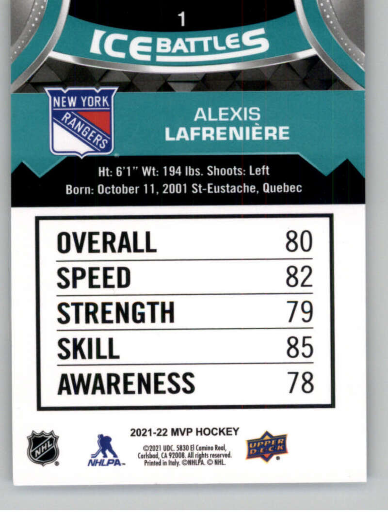 2021-22 Upper Deck MVP ICE BATTLES NHL Hockey Trading Cards Pick From List - Bild 2 von 500