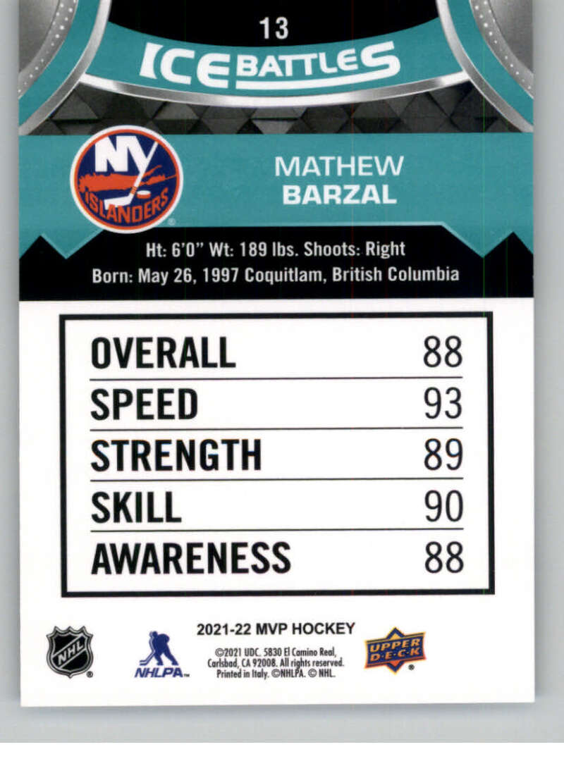 2021-22 Upper Deck MVP ICE BATTLES NHL Hockey Trading Cards Pick From List - Bild 26 von 500